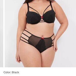 Cacique Intimates | Lane Bryant Lace with Strappy Hardware Detail Panties